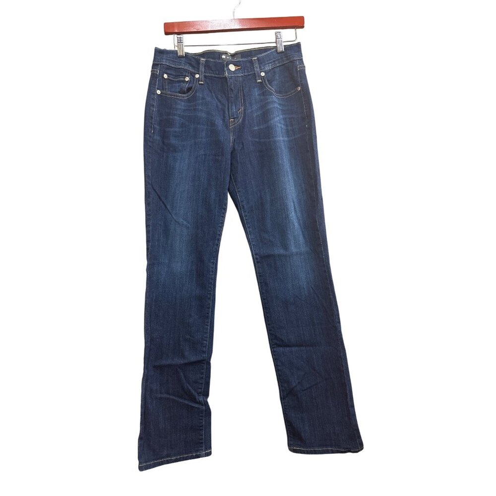 Levis 505 Mens Straight Leg Jeans Size 36X32 Dark Wash Denim